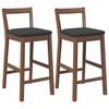 vidaXL Taburetes de bar con cojines, 2 unidades, madera maciza marr&oacute;n, goma