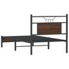 vidaXL Estructura de cama sin colch&oacute;n madera marr&oacute;n roble 90x200 cm