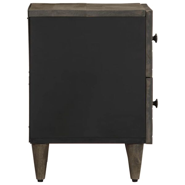 vidaXL Mesita de noche de madera maciza de mango gris claro 40x33x46cm