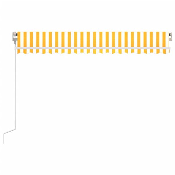 vidaXL Toldo retr&aacute;ctil autom&aacute;tico amarillo y blanco 450x300 cm