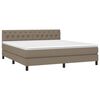 vidaXL Cama box spring con colch&oacute;n tela gris taupe 160x200 cm
