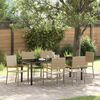 vidaXL Conjunto de Comedor de Jard&iacute;n 7 pcs Beige rat&aacute;n sint&eacute;tico