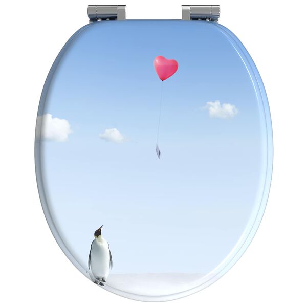 vidaXL Asiento de WC Azul 44 x 38 cm Tablero de MDF