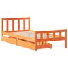 vidaXL Estructura de cama sin colch&oacute;n madera maciza marr&oacute;n 75x190 cm