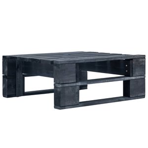 vidaXL Otomana de pal&eacute;s para jard&iacute;n madera negro