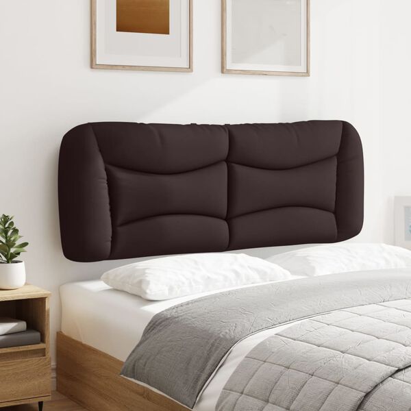 vidaXL Cabecero de cama acolchado Hvar tela marr&oacute;n oscuro 140 cm