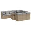 vidaXL Set de sof&aacute;s de jard&iacute;n 11pzas con cojines rat&aacute;n sint&eacute;tico beige