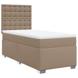 vidaXL Cama box spring con colch&oacute;n cuero sint&eacute;tico capuchino 80x200 cm