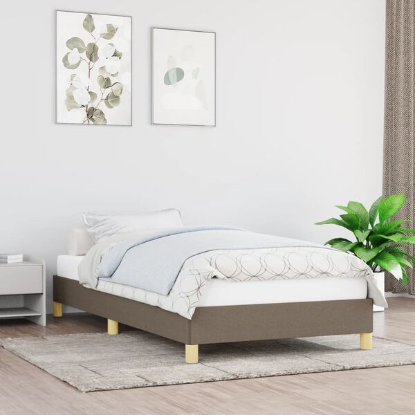 vidaXL Estructura de cama sin colchón tela taupe 90x200 cm