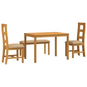 vidaXL Conjunto de comedor 4 uds. Beige Madera de Roble S&oacute;lido
