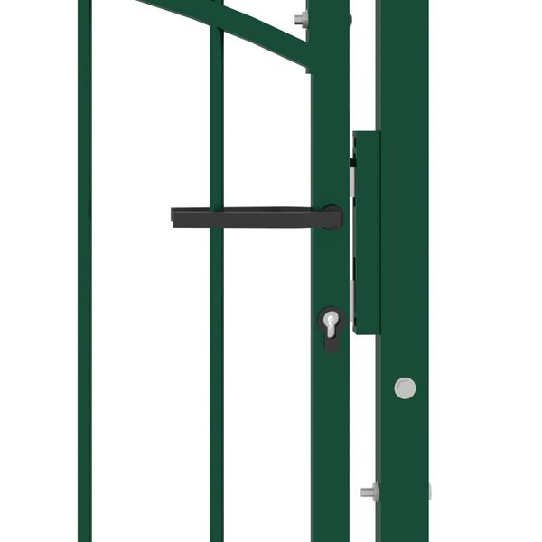 vidaXL Puerta de jardín con arco superior acero verde 100x150 cm