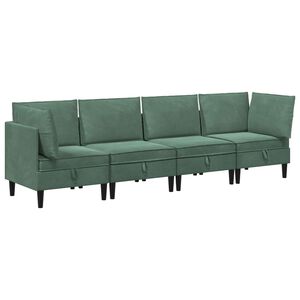 vidaXL Juego de muebles de sal&oacute;n 4 uds. Verde Mar Terciopelo
