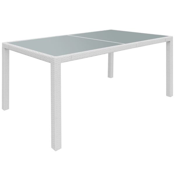 vidaXL Set comedor de jard&iacute;n 7 piezas y cojines rat&aacute;n sint&eacute;tico blanco