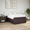 vidaXL Cama box spring con colch&oacute;n tela marr&oacute;n oscuro 140x190 cm