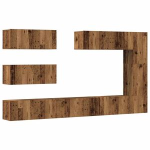 vidaXL Conjunto de mueble de TV 7 piezas montado la pared madera vieja