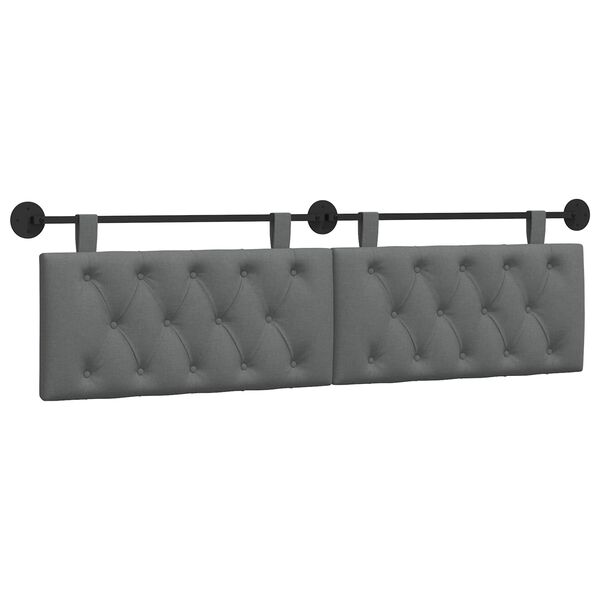 vidaXL Cabecera Colgante Gris oscuro 170 x 55 x 7 cm tela