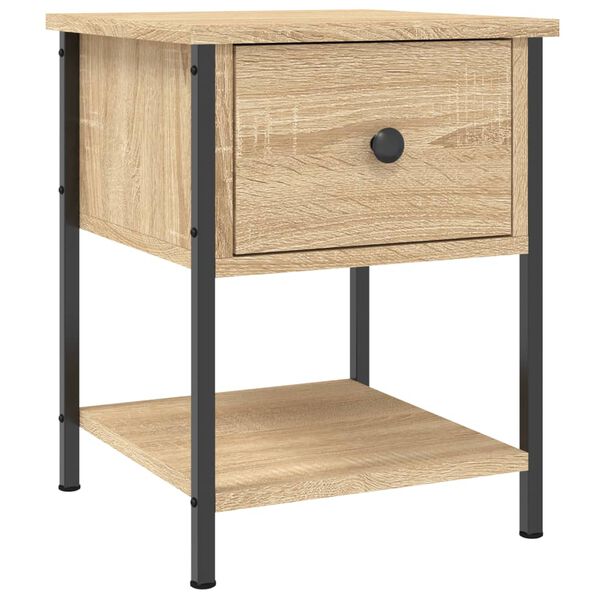 vidaXL Mesita noche 2 uds madera ingenier&iacute;a roble Sonoma 34x35,5x45 cm