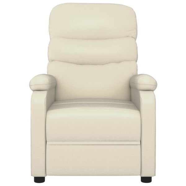 vidaXL Sillón reclinable eléctrico de cuero sintético crema