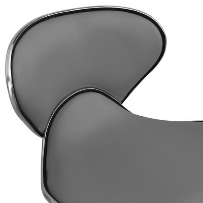 vidaXL Silla de oficina de cuero sintético gris