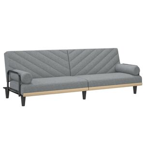 vidaXL Sof&aacute; cama con reposabrazos tela gris claro