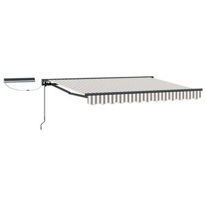 vidaXL Toldo Retr&aacute;ctil El&eacute;ctrico Gris claro y blanco. 4,5 x 3,5 m