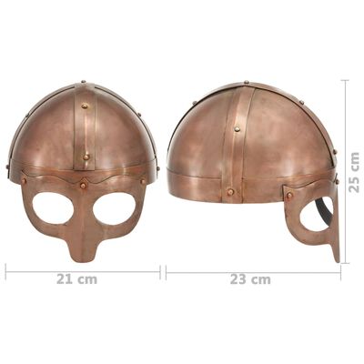 vidaXL Réplica de casco vikingo antiguo LARP acero cobre