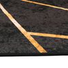 vidaXL Alfombra lavable antideslizante negro y dorado 80x150 cm