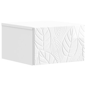 vidaXL Mesita de Noche de Pared Blanco Brillante 49 x 34,5 x 20 cm