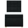 vidaXL Cama box spring con colch&oacute;n tela negro 90x200 cm