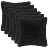 vidaXL Coj&iacute;n con almohada HEERLEN 6 uds. Negro Fleece PV