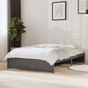 vidaXL Estructura de cama sin colch&oacute;n madera maciza gris 120x190 cm