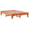 vidaXL Cama con estanter&iacute;a sin colch&oacute;n madera maciza marr&oacute;n 140x200 cm
