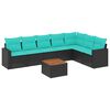 vidaXL Set de sof&aacute;s de jard&iacute;n 8 pzas con cojines rat&aacute;n sint&eacute;tico negro