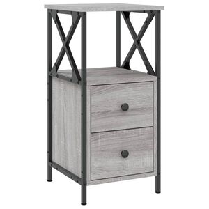 vidaXL Mesita de noche madera de ingenier&iacute;a gris Sonoma 34x35,5x70 cm