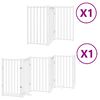 vidaXL Puerta para perros plegable 9 paneles madera &aacute;lamo blanca 450cm