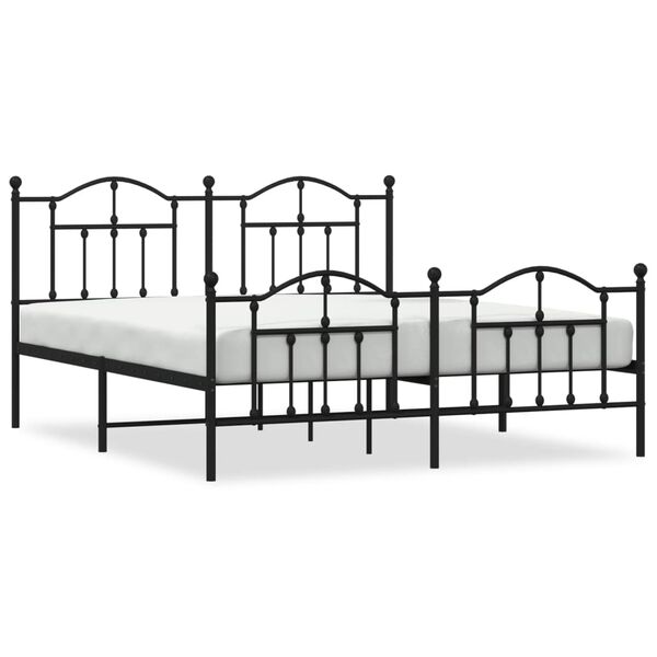 vidaXL Estructura cama sin colchón con estribo metal negro 180x200 cm
