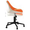 vidaXL Silla de oficina giratoria de cuero sint&eacute;tico naranja y blanco