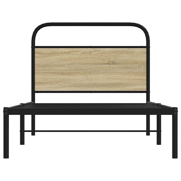 vidaXL Estructura de cama sin colch&oacute;n 90x200 cm madera roble Sonoma