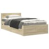 vidaXL Cama con cabecero madera de ingenier&iacute;a roble Sonoma 90x190 cm