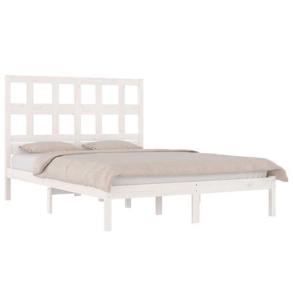 vidaXL Estructura de cama sin colchón madera maciza blanca 200x200 cm