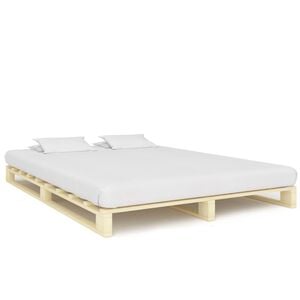 vidaXL Estructura cama palets sin colch&oacute;n madera maciza pino 140x200cm