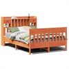 vidaXL Cama sin colch&oacute;n madera maciza pino marr&oacute;n cera 150x200 cm