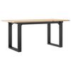 vidaXL Mesa de centro marco O madera maciza pino y acero 100x50x45 cm