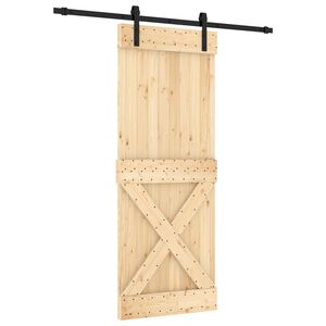 vidaXL Puerta Corredera Natural y negro 80 x 210 cm