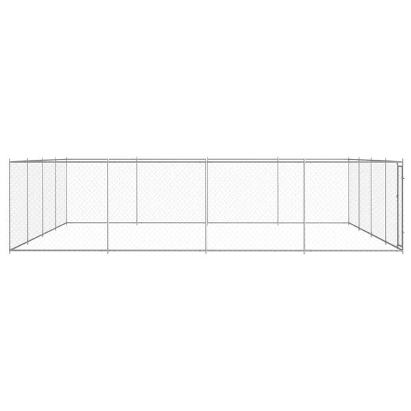 vidaXL Perrera de exterior de acero galvanizado 760x760x185 cm