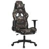 vidaXL Silla gaming giratoria con reposapi&eacute;s tela camuflaje y negro
