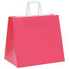 vidaXL Bolsas de papel con asas 250 uds rosa 32x22x28 cm
