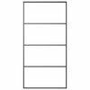 vidaXL Puerta corredera ESG vidrio y aluminio negra 102,5x205 cm
