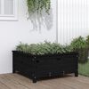 vidaXL Jardinera madera maciza de pino negro 82,5x82,5x39 cm
