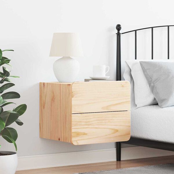 vidaXL Mesita de Noche Marrón 39 x 34 x 33 cm Madera de pino maciza